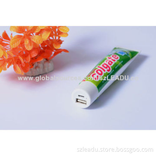 Toothpaste-shaped Power Bank, 2,200-3,000mAh for option